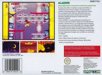 Aladdin (Spain) box cover back